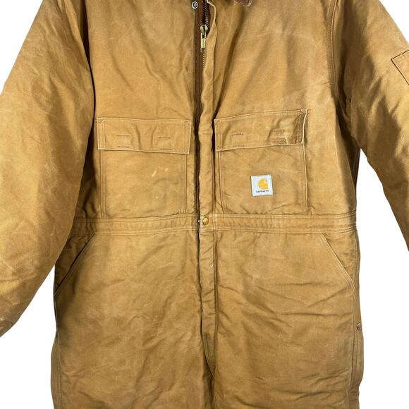 Carhartt Coveralls Mens 54 Short* Brown X02 Arctic Quilt Lined Duck Canvas Work - Picture 16 of 16